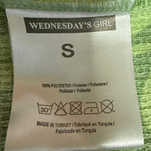 Wednesday's Girl Green Halter Retro Sleeveless Striped Flare Jumpsuit Size S - Picture 8 of 8